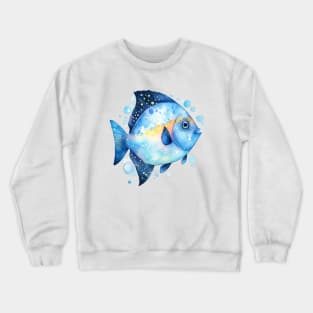 Little Blue Fishy Fish Crewneck Sweatshirt